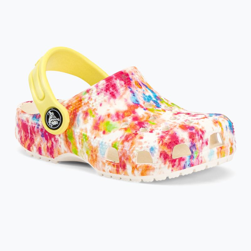 Gyermek Crocs Classic Tie-Dye Graphic Clog T fehér 206994-83B flip-flopok 2