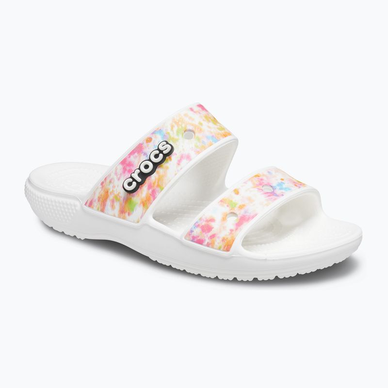Crocs Classic Crocs Tie-Dye Graphic szandál fehér 207283-928 flip-flopok 8