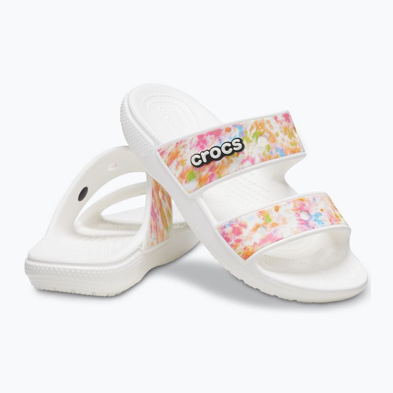 Crocs Classic Crocs Tie-Dye Graphic szandál fehér 207283-928 flip-flopok 13