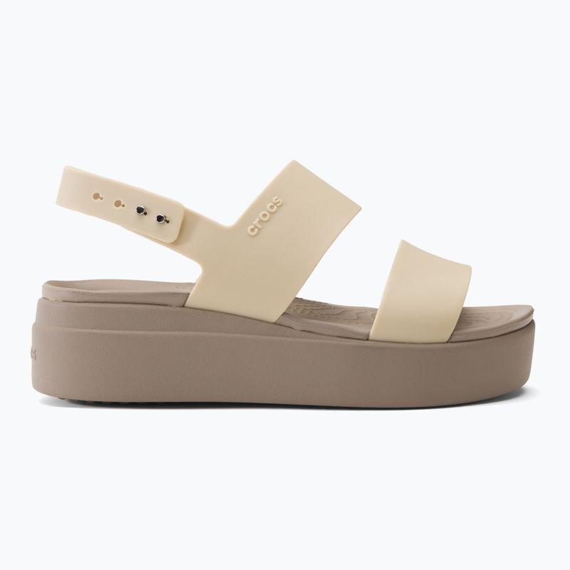 Női Crocs Brooklyn Met Low Wedge fém pezsgő színű szandálok 2