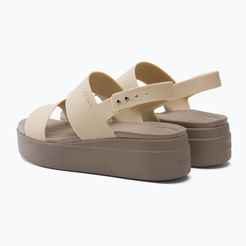 Női Crocs Brooklyn Met Low Wedge fém pezsgő színű szandálok 3