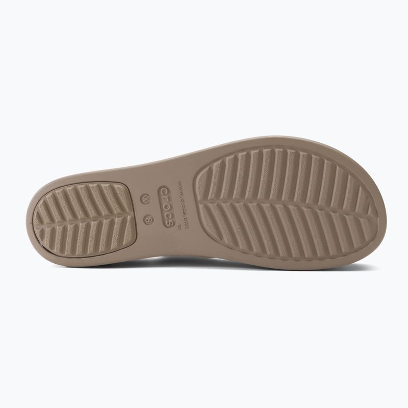 Női Crocs Brooklyn Met Low Wedge fém pezsgő színű szandálok 5
