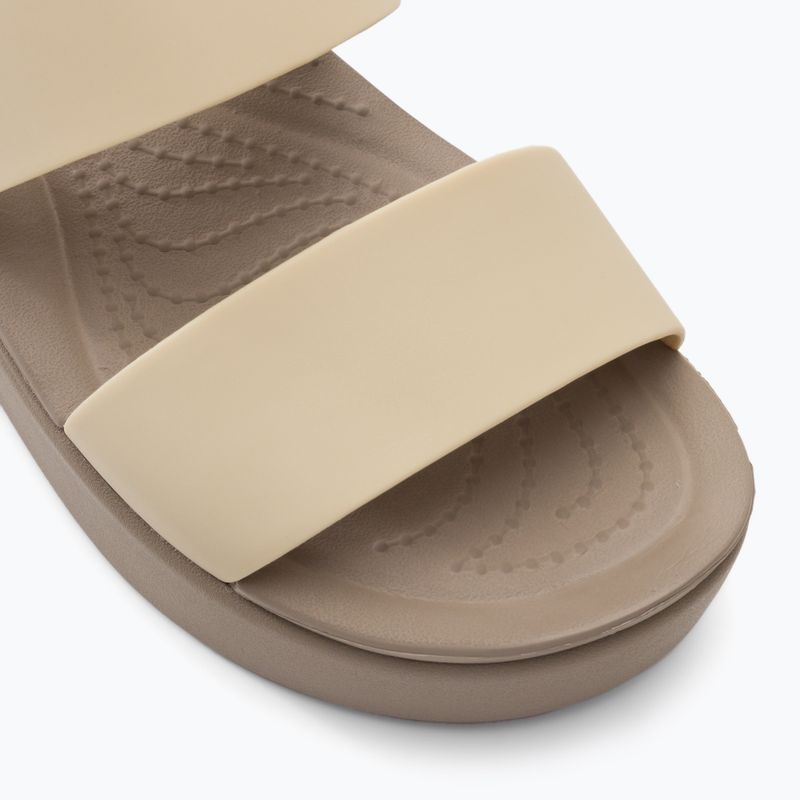 Női Crocs Brooklyn Met Low Wedge fém pezsgő színű szandálok 7