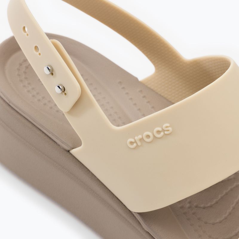 Női Crocs Brooklyn Met Low Wedge fém pezsgő színű szandálok 8