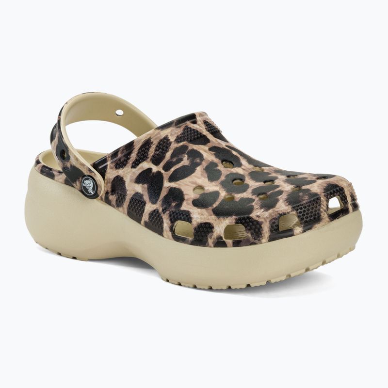 Női papucs Crocs Classic Platform Animal Remix bone/leopard 2