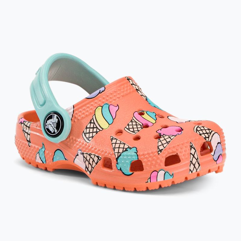 Gyermek Crocs Classic Pool Party Clog T narancssárga 207846-83E flip flopok 2