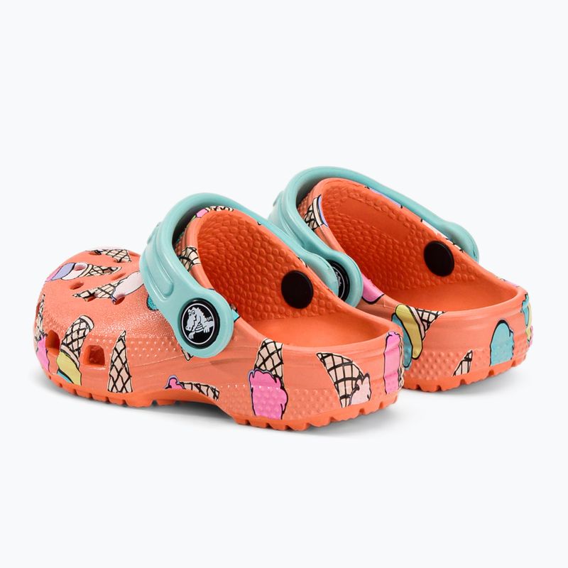 Gyermek Crocs Classic Pool Party Clog T narancssárga 207846-83E flip flopok 4