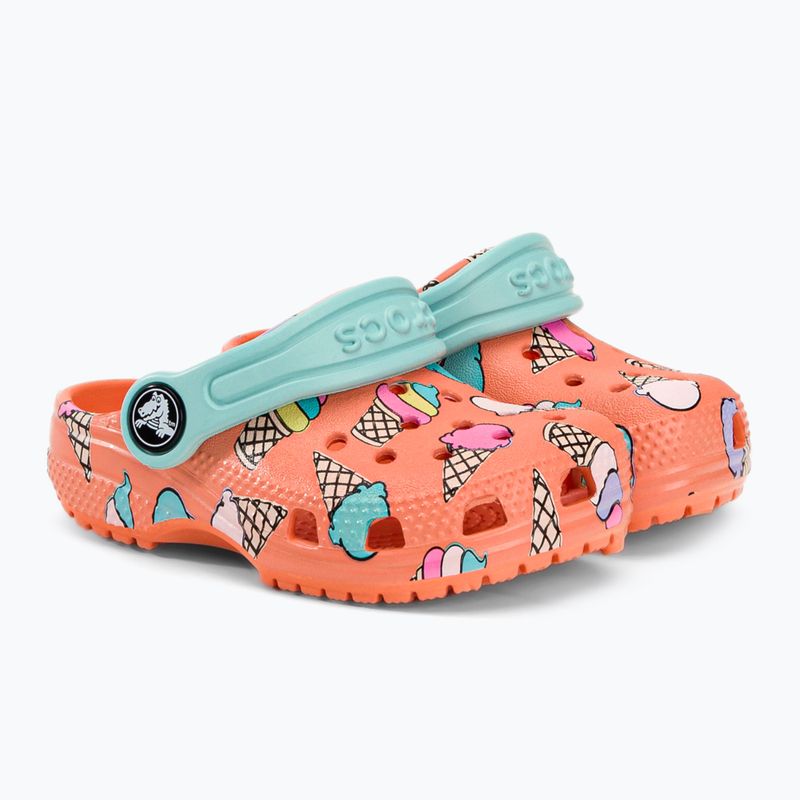 Gyermek Crocs Classic Pool Party Clog T narancssárga 207846-83E flip flopok 5