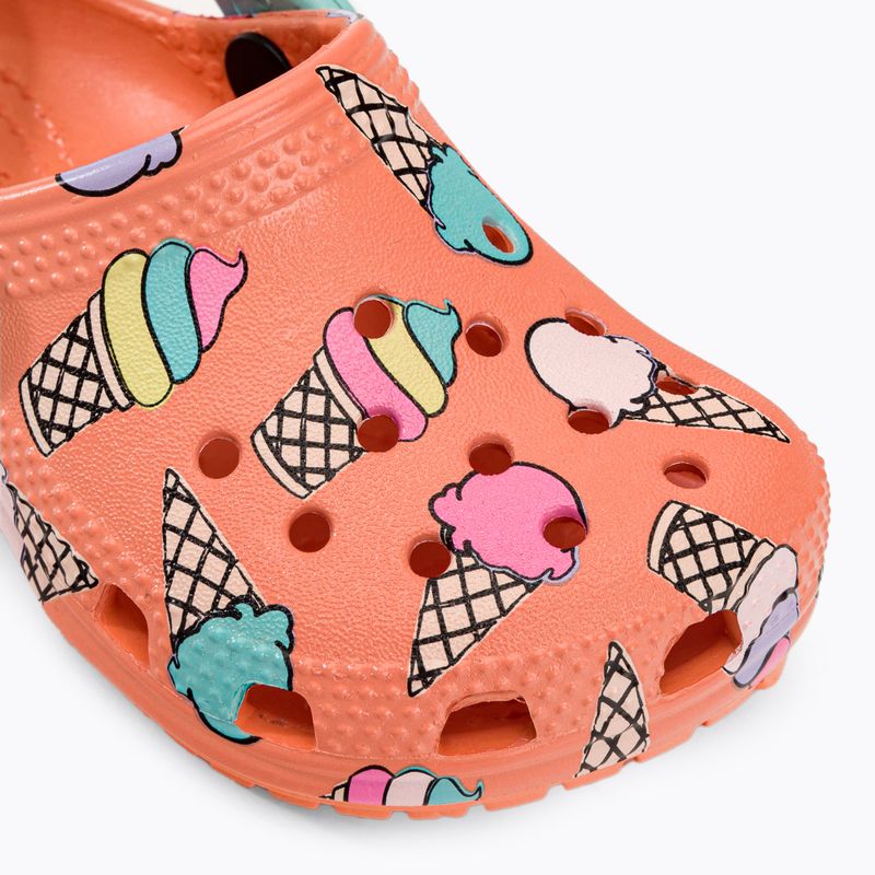 Gyermek Crocs Classic Pool Party Clog T narancssárga 207846-83E flip flopok 8