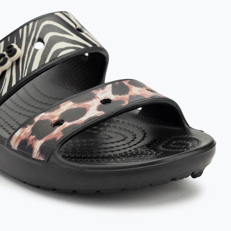 Crocs Classic Animal Remix Slide fekete/multi flip-flopok 7