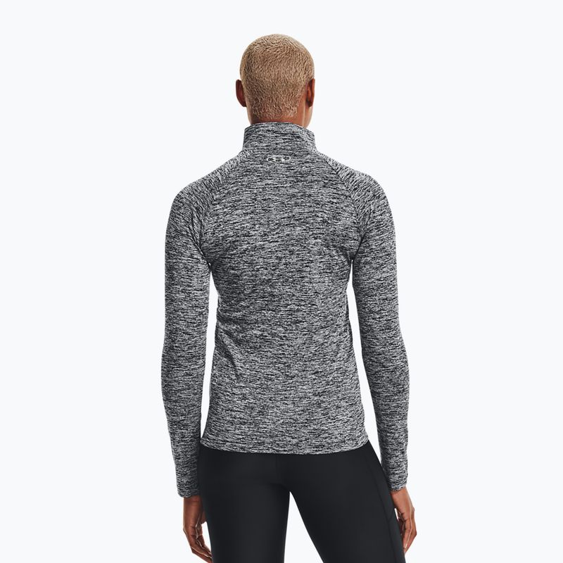 Under Armour Tech 1/2 Zip női pulóver - Twist fekete/fekete/metál ezüst 2