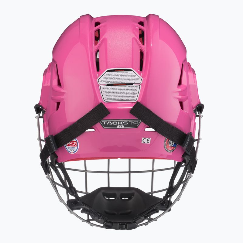 Gyerek jégkorongsisak CCM Tacks 70 Combo JR pink 4