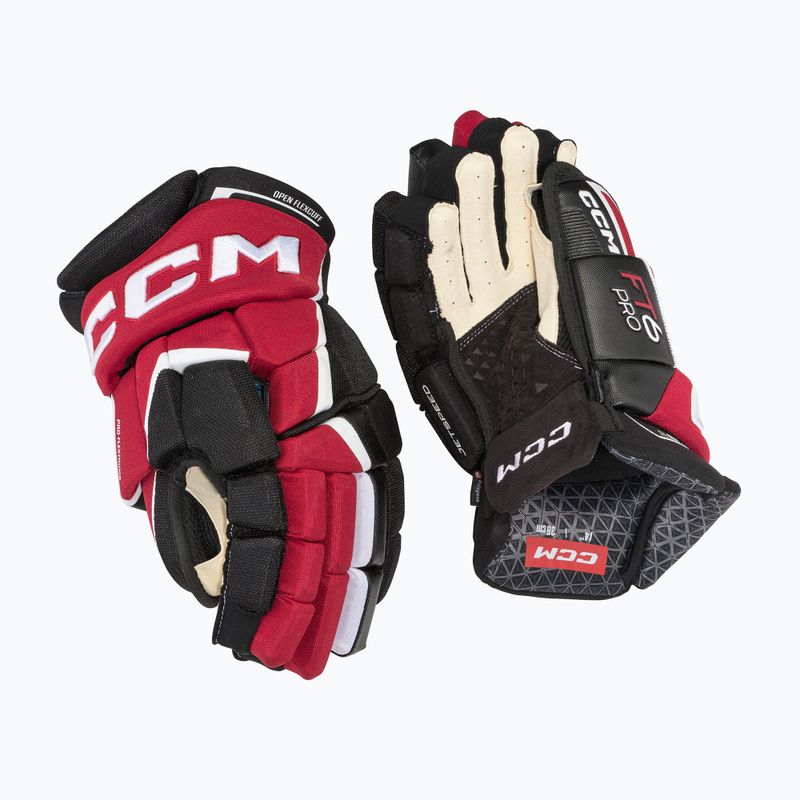 Gyerek jégkorong kesztyű CCM JetSpeed FT6 Pro JR black/red/white 2