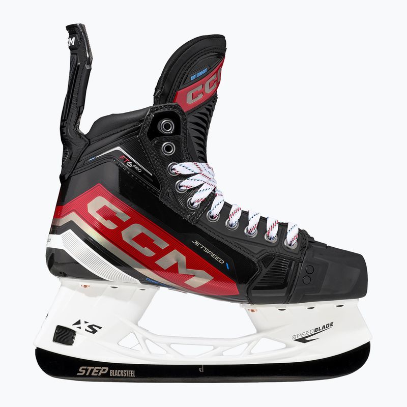 Férfi hokikorcsolya CCM JetSpeed FT6 Pro SR Wide black