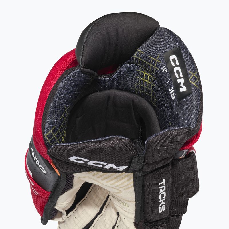 CCM Tacks XF Pro SR hokikesztyű fekete/piros/fehér 4