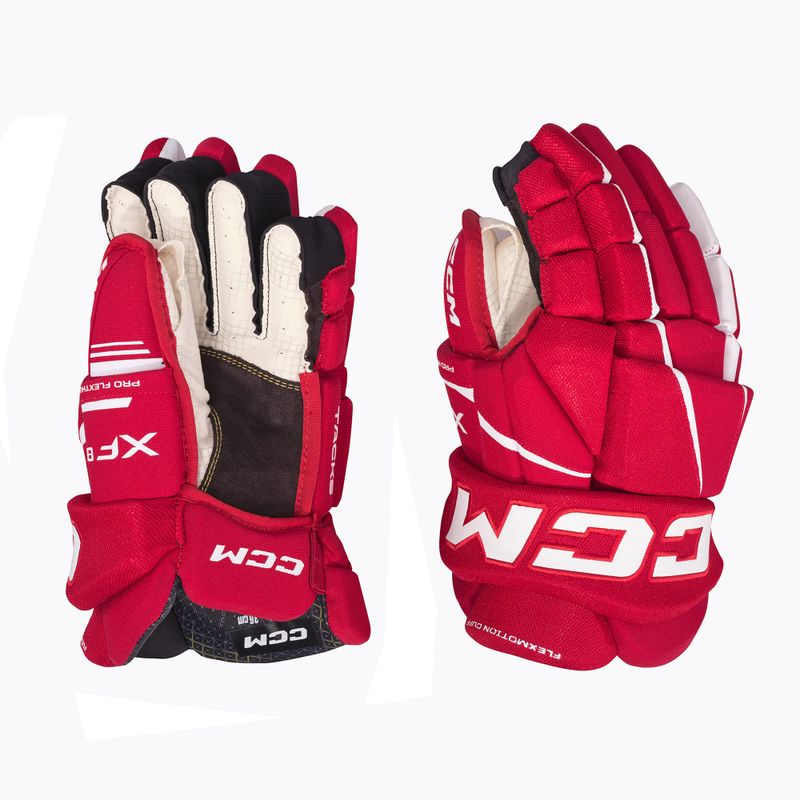 CCM Tacks XF80 SR piros/fehér jégkorong kesztyű