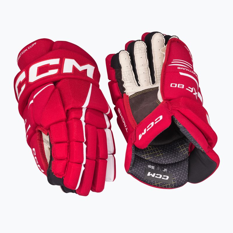 CCM Tacks XF80 SR piros/fehér jégkorong kesztyű 2