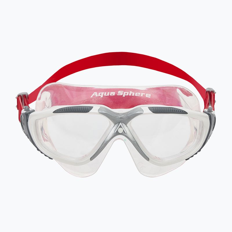Aquasphere Vista fehér/piros/tiszta úszómaszk 2