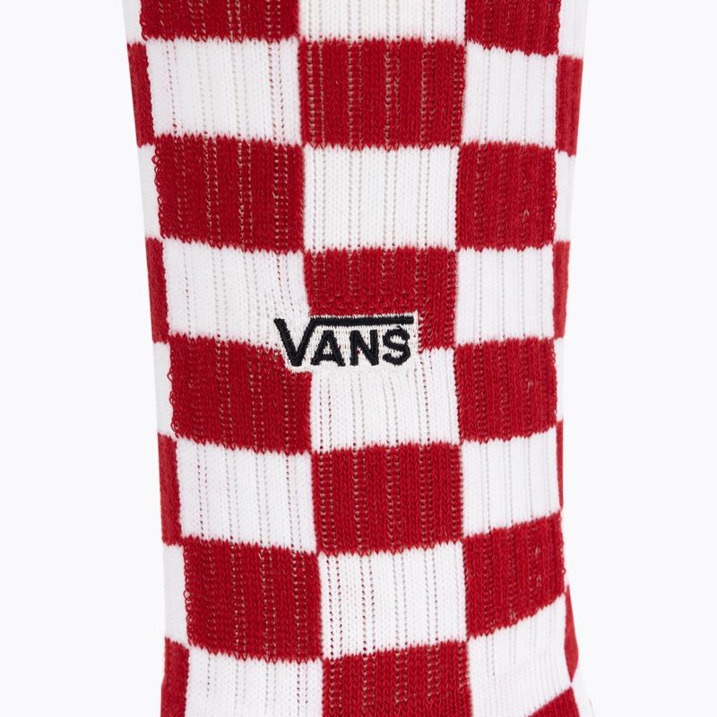 Férfi Vans Checkeboard Crew II piros/fehér kockás zokni 3