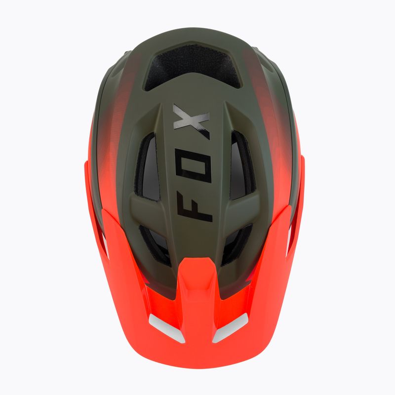 FOX Speedframe Pro Fade kerékpáros sisak zöld-narancs 29463_099_L 6