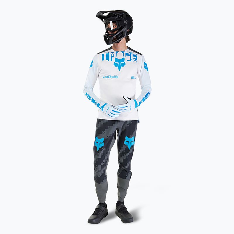 Férfi kerékpározás hosszú ujjú Fox Racing Ranger Digi Image fehér 2
