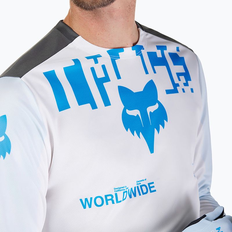 Férfi kerékpározás hosszú ujjú Fox Racing Ranger Digi Image fehér 5