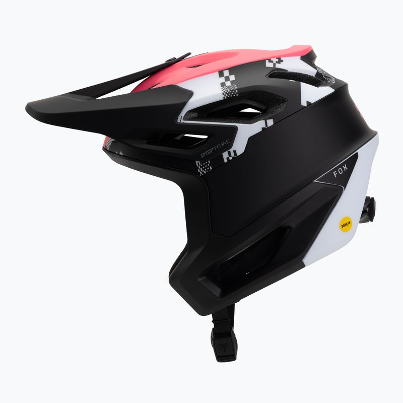 Fox Racing Dropframe Pro Digi Image fekete/fehér kerékpáros sisak 3
