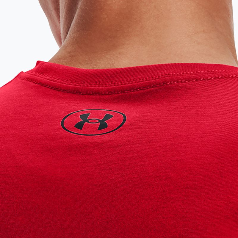 Under Armour Sportstyle Left Chest SS férfi edzőpóló piros/fekete 3