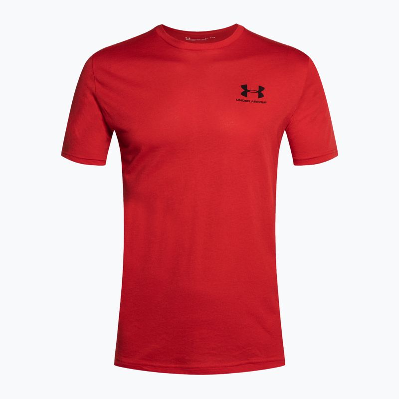 Under Armour Sportstyle Left Chest SS férfi edzőpóló piros/fekete 4