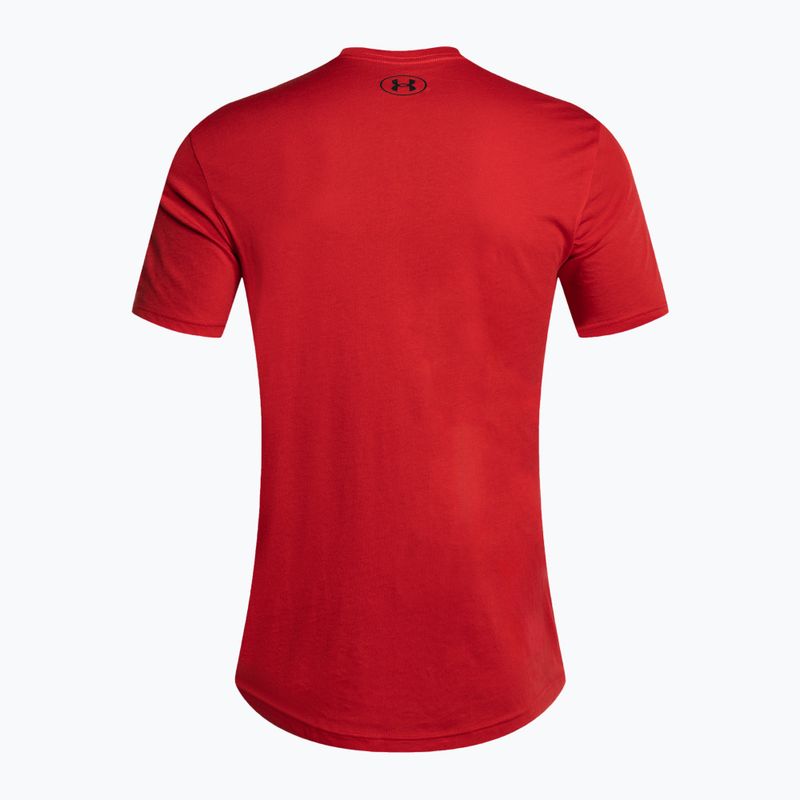 Under Armour Sportstyle Left Chest SS férfi edzőpóló piros/fekete 5