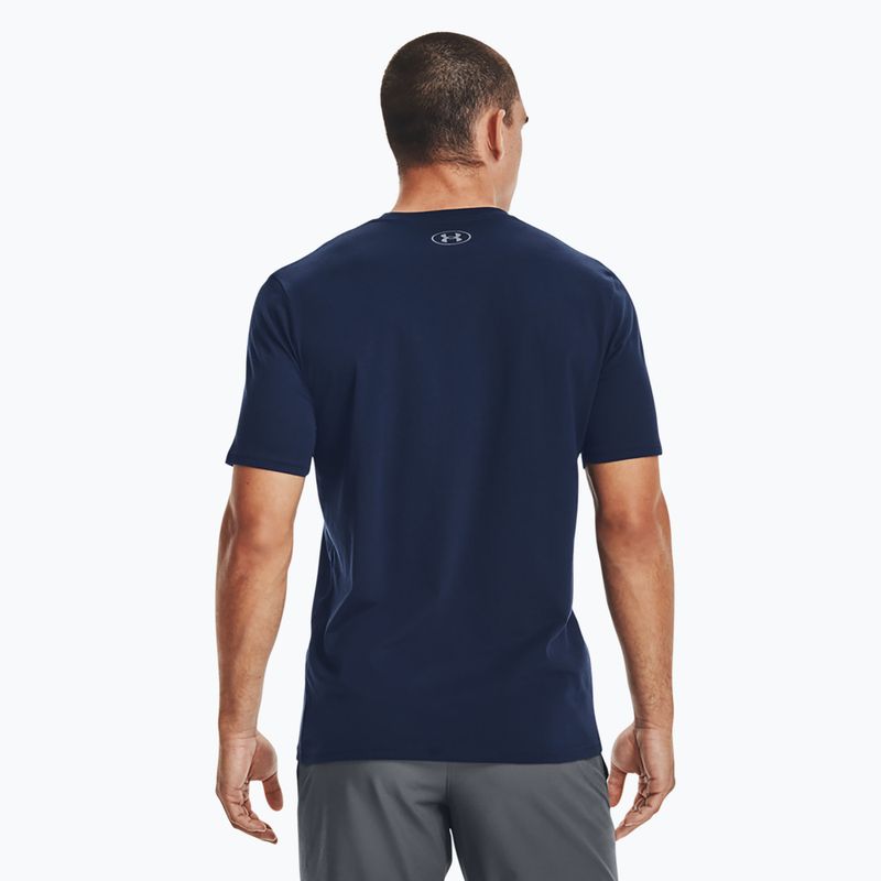 Férfi Under Armour Boxed Sportstyle edzőpóló tengerészkék 1329581-408 3