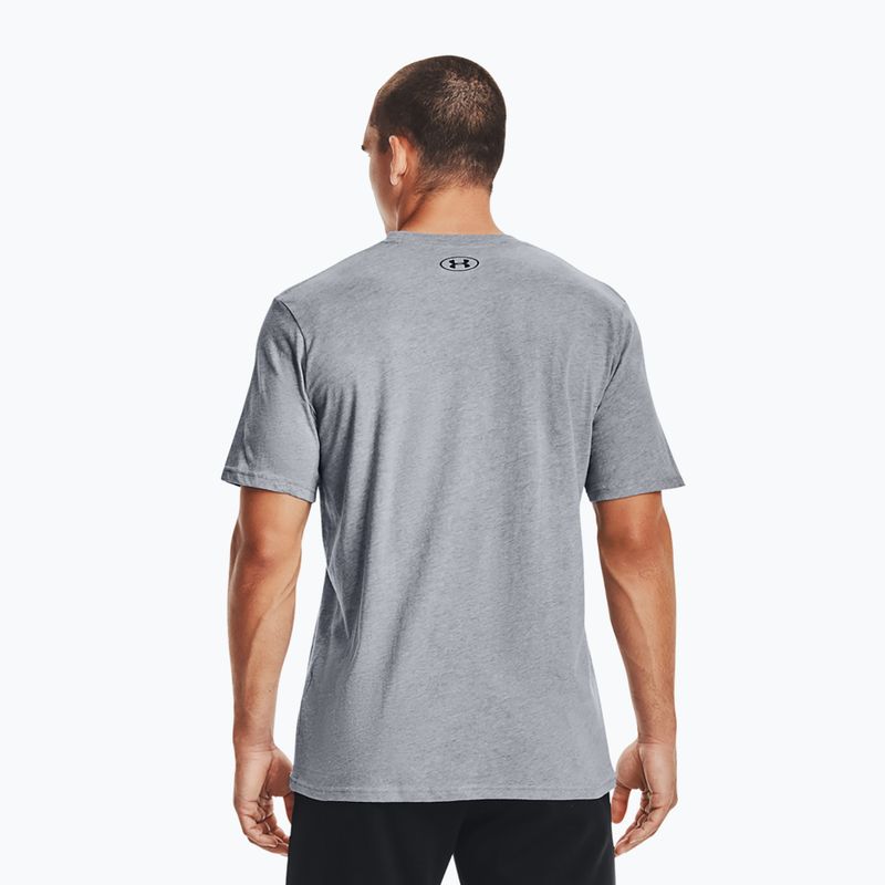 Férfi Under Armour Sportstyle Left Chest SS steel light heather/fekete edzőpóló 2