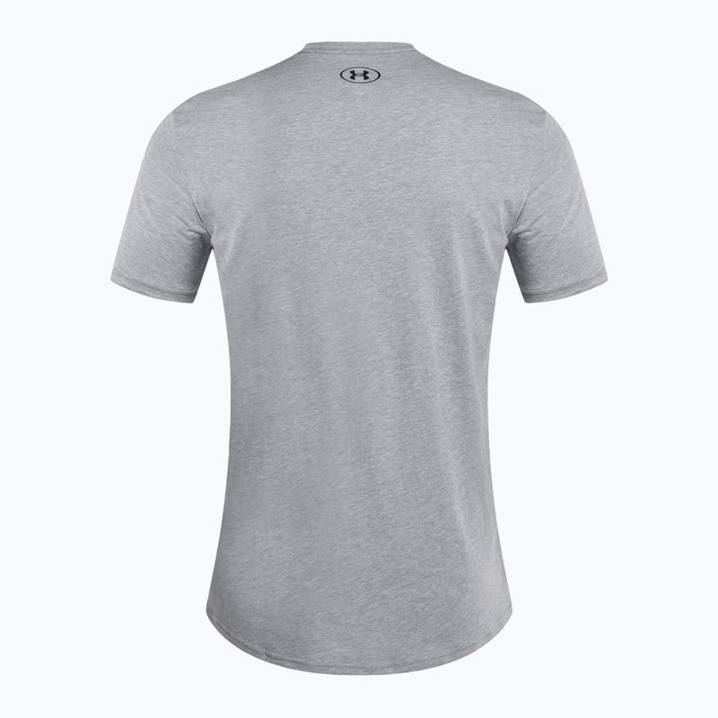 Férfi Under Armour Sportstyle Left Chest SS steel light heather/fekete edzőpóló 5