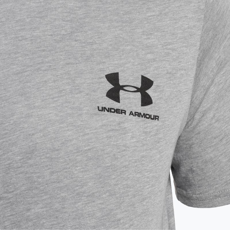 Férfi Under Armour Sportstyle Left Chest SS steel light heather/fekete edzőpóló 6