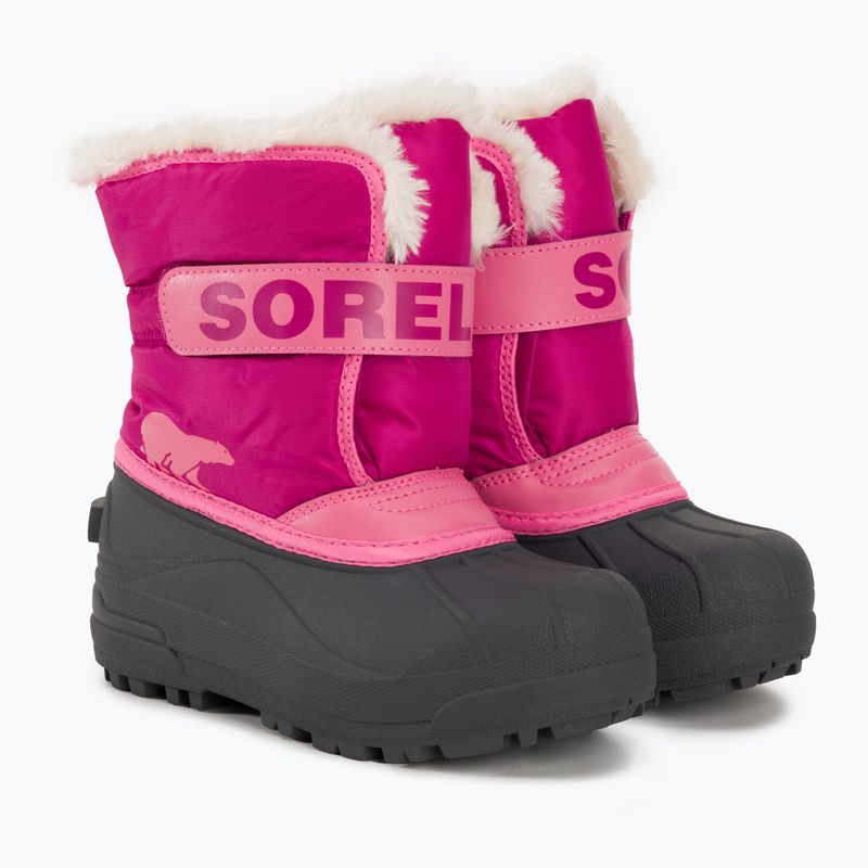 Sorel Snow Commander junior hócsizma trópusi rózsaszín/mélypiros színben 4