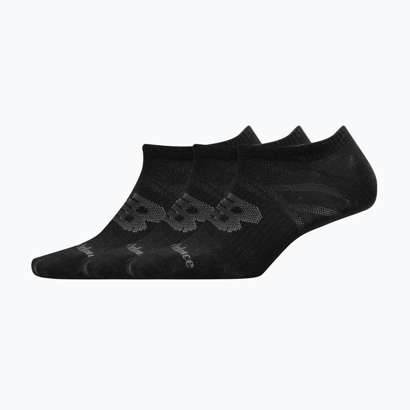 New Balance Flat Knit No Show zokni 3 pár fekete