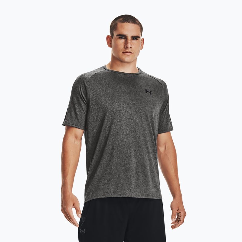 Under Armour Tech 2.0 carbon heather/fekete férfi edzőpóló