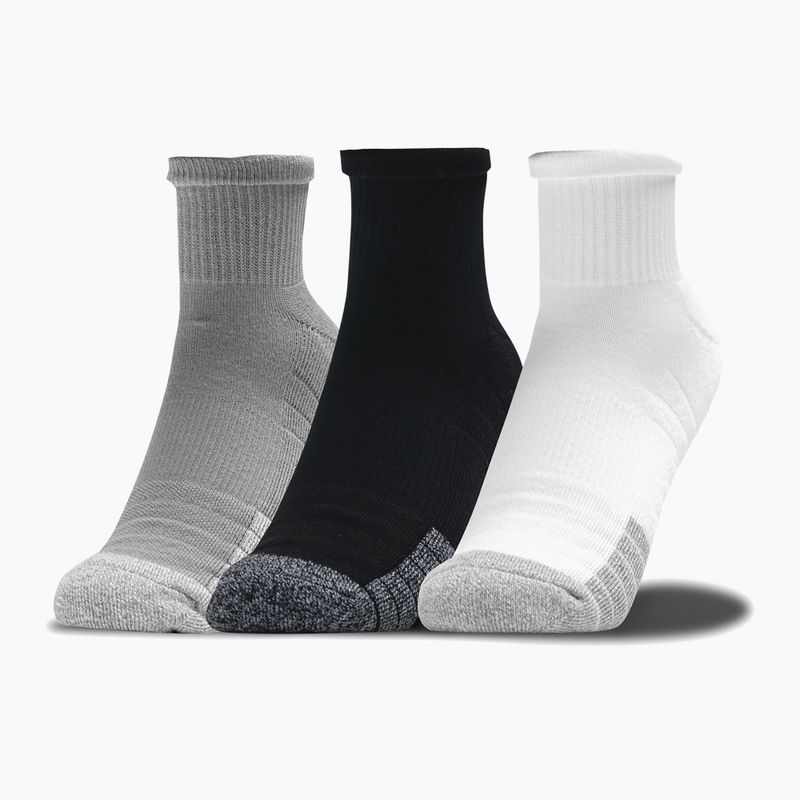Under Armour Heatgear Quarter sportzokni 3 pár szürke/fekete/fehér 1353262