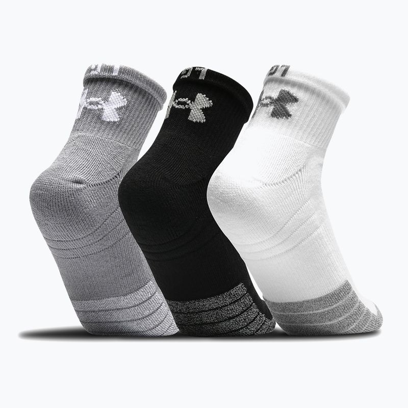 Under Armour Heatgear Quarter sportzokni 3 pár szürke/fekete/fehér 1353262 2