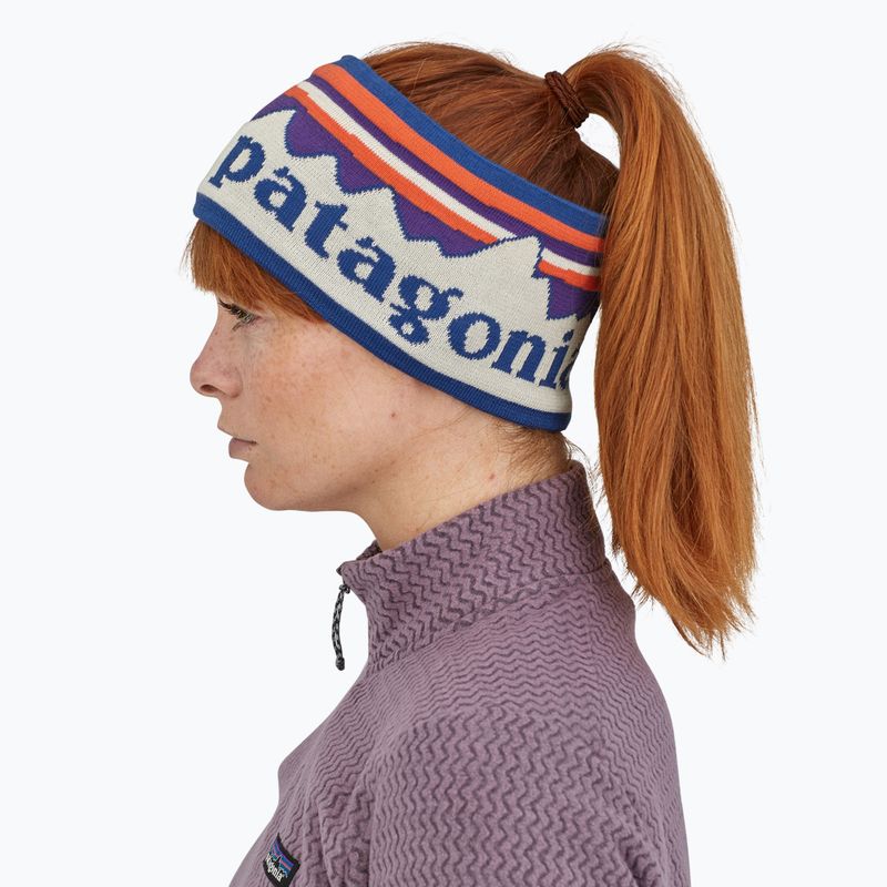 Női fejpánt Patagonia Powder Town fitz roy sunrise knit/birch fehér 3