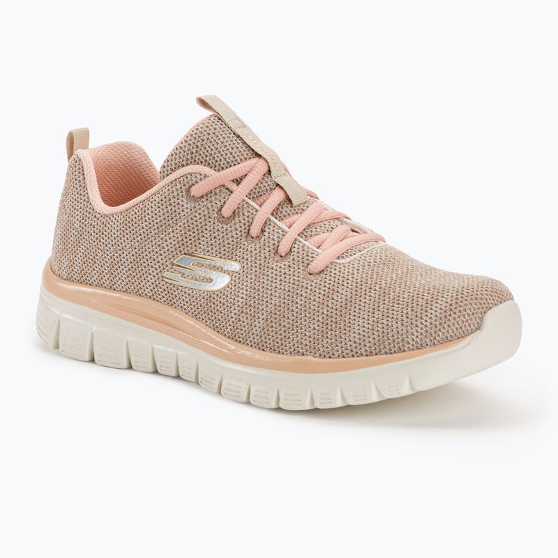 Női edzőcipő SKECHERS Graceful Twisted Fortune természetes/korall színű