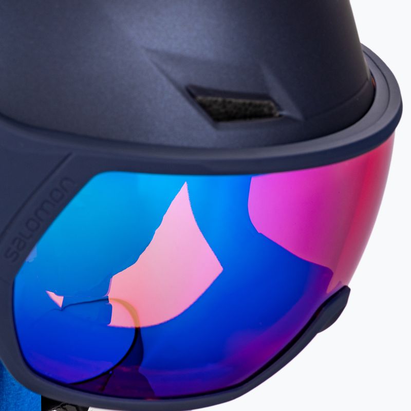 Női síbukósisak Salomon Icon Lt Visor tengerészkék L41199800 6