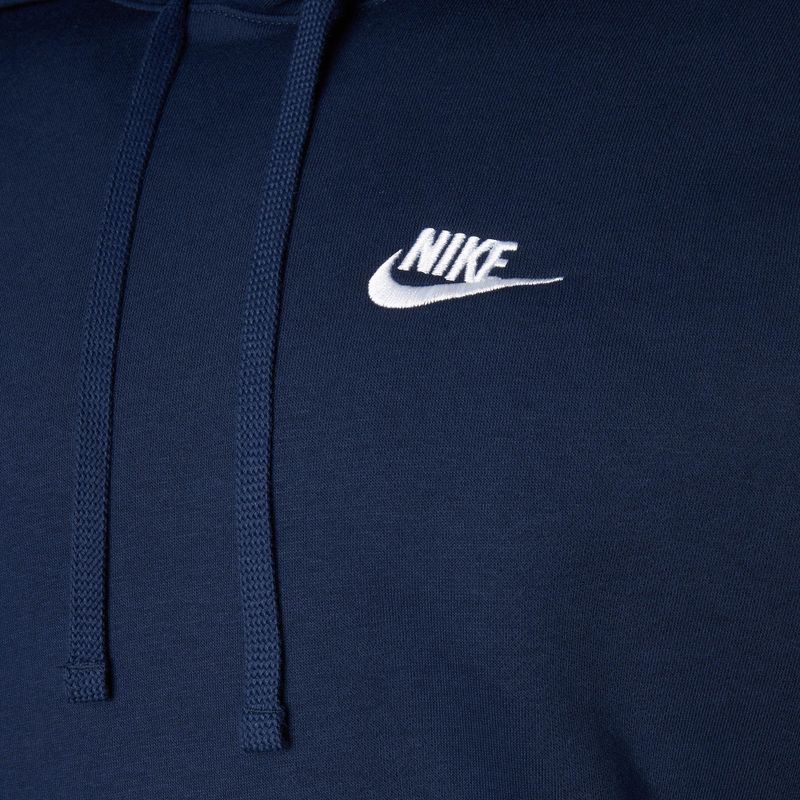 Férfi Nike Sportswear Club Fleece kapucnis pulóver éjfekete-sárga/éjfekete-sárga/fehér 3