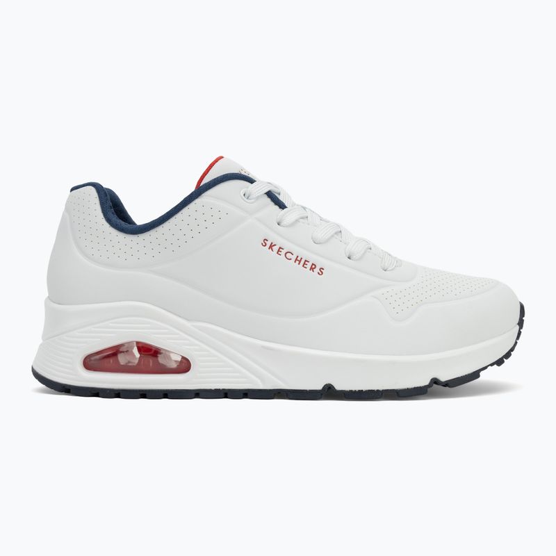 SKECHERS Uno Stand On Air női cipő fehér durabuck/navy/piros szegély/mesh 2