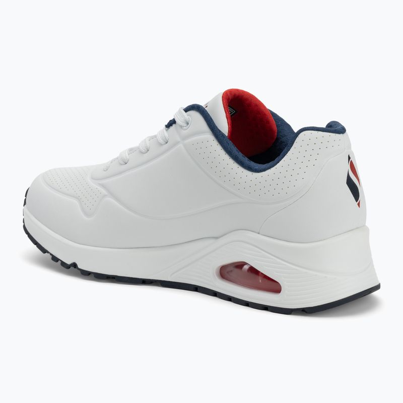 SKECHERS Uno Stand On Air női cipő fehér durabuck/navy/piros szegély/mesh 3