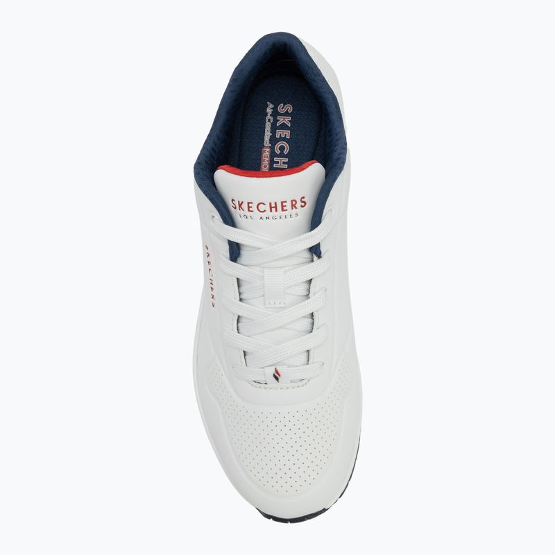 SKECHERS Uno Stand On Air női cipő fehér durabuck/navy/piros szegély/mesh 5