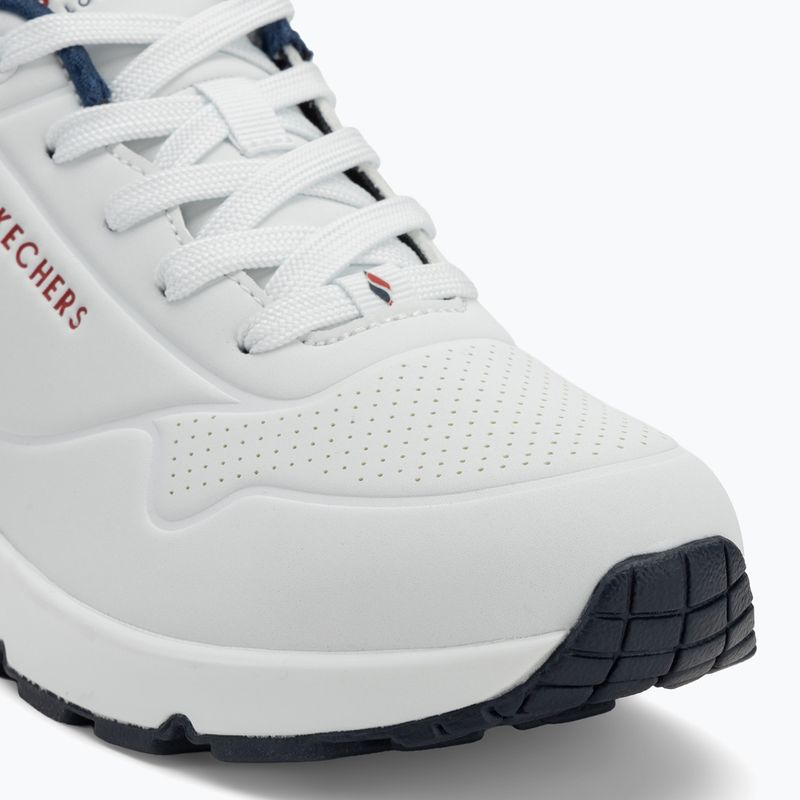 SKECHERS Uno Stand On Air női cipő fehér durabuck/navy/piros szegély/mesh 7