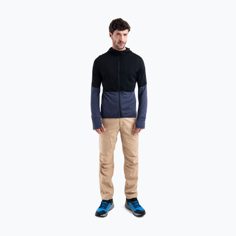 Férfi trekking pulóver icebreaker Merino 200 Realfleece™ Descender black/graphite/cb 2