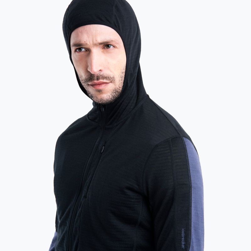 Férfi trekking pulóver icebreaker Merino 200 Realfleece™ Descender black/graphite/cb 4
