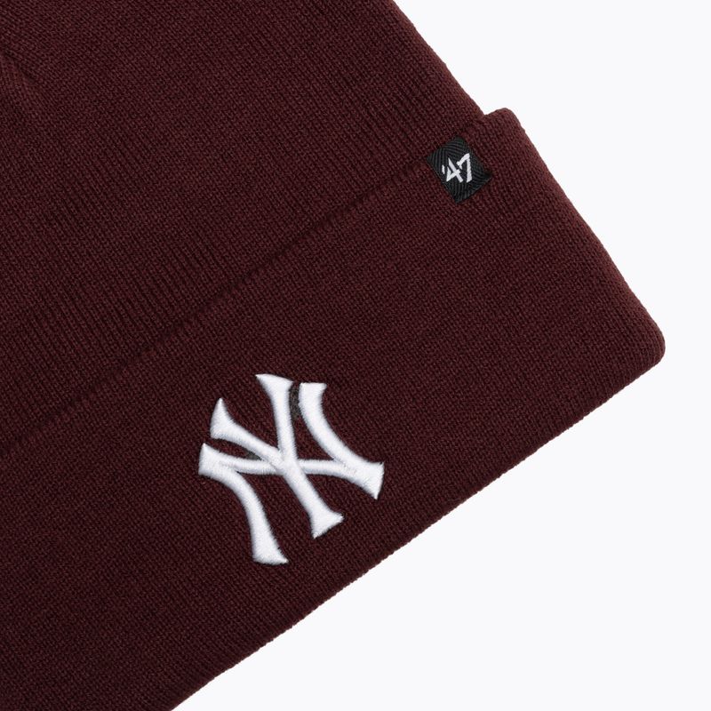 Téli sapka 47 Brand MLB New York Yankees Haymaker dark maroon 3